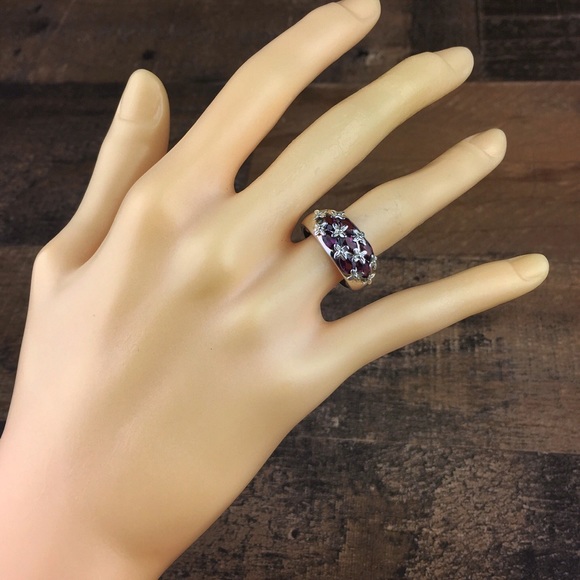 Michelle Albala Sterling Silver Rhodolite Garnet Ring 8 - Picture 2 of 11